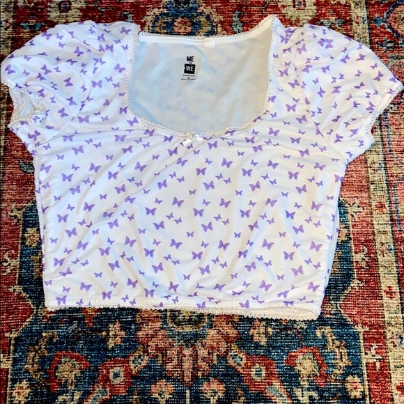 Me to We Tops - butterfly crop top